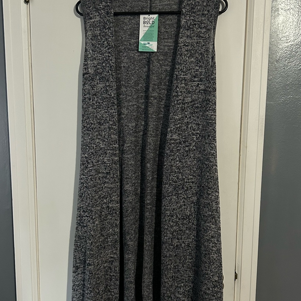 Honey and Lace Black and White Knit Vest